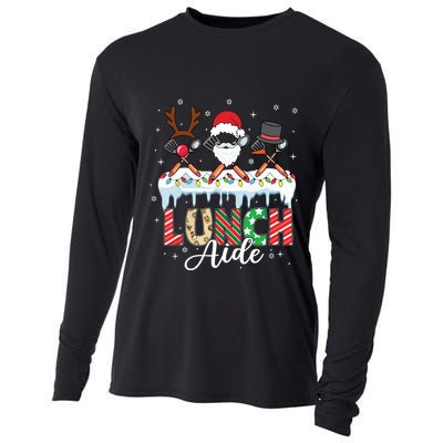 Reindeer Santa Snowman Lunch Aide Christmas Cooling Performance Long Sleeve Crew