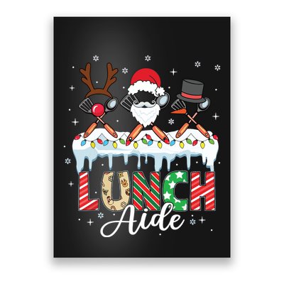 Reindeer Santa Snowman Lunch Aide Christmas Poster