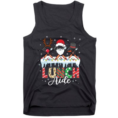 Reindeer Santa Snowman Lunch Aide Christmas Tank Top