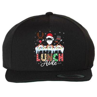 Reindeer Santa Snowman Lunch Aide Christmas Wool Snapback Cap