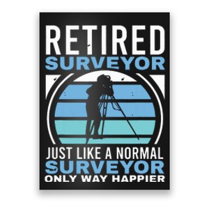 Retired Surveyor Surveying Grandpa Tripod Land Surveyor Poster