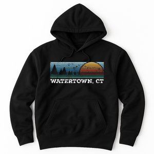 Retro Sunset Stripes Watertown Connecticut Hoodie