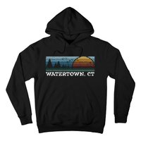 Retro Sunset Stripes Watertown Connecticut Hoodie