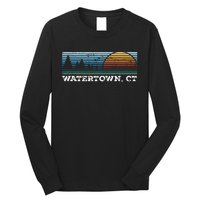 Retro Sunset Stripes Watertown Connecticut Long Sleeve Shirt