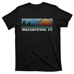 Retro Sunset Stripes Watertown Connecticut T-Shirt