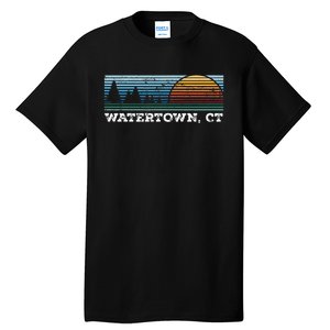 Retro Sunset Stripes Watertown Connecticut Tall T-Shirt