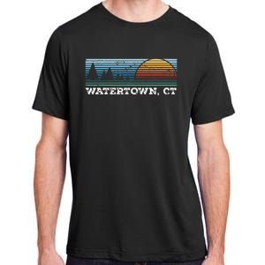 Retro Sunset Stripes Watertown Connecticut Adult ChromaSoft Performance T-Shirt