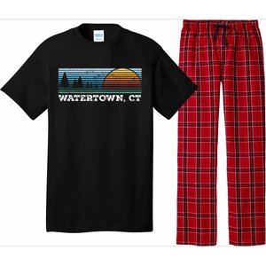 Retro Sunset Stripes Watertown Connecticut Pajama Set