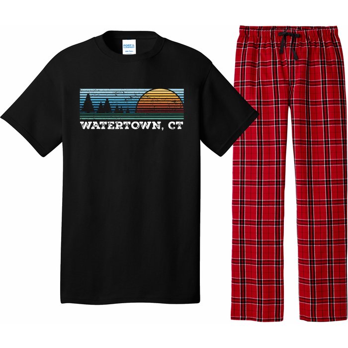 Retro Sunset Stripes Watertown Connecticut Pajama Set