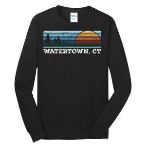 Retro Sunset Stripes Watertown Connecticut Tall Long Sleeve T-Shirt