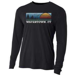 Retro Sunset Stripes Watertown Connecticut Cooling Performance Long Sleeve Crew