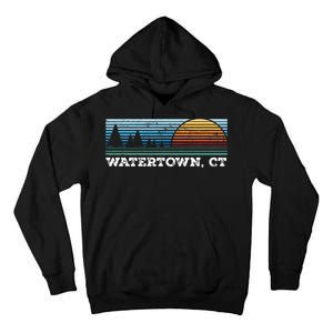 Retro Sunset Stripes Watertown Connecticut Tall Hoodie