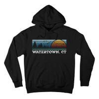 Retro Sunset Stripes Watertown Connecticut Tall Hoodie