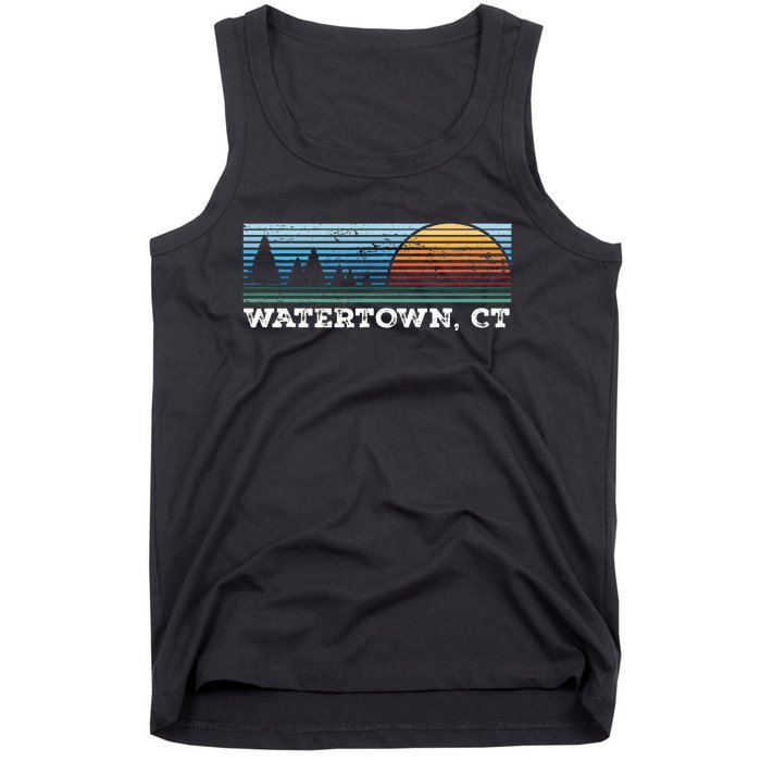 Retro Sunset Stripes Watertown Connecticut Tank Top