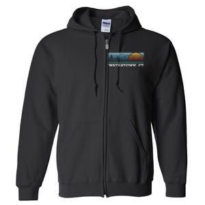 Retro Sunset Stripes Watertown Connecticut Full Zip Hoodie