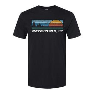 Retro Sunset Stripes Watertown Connecticut Softstyle CVC T-Shirt