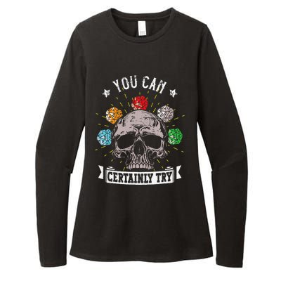 Rpg Skeleton Skull You Can Certainly Try Dice Board Gamer Womens CVC Long Sleeve Shirt