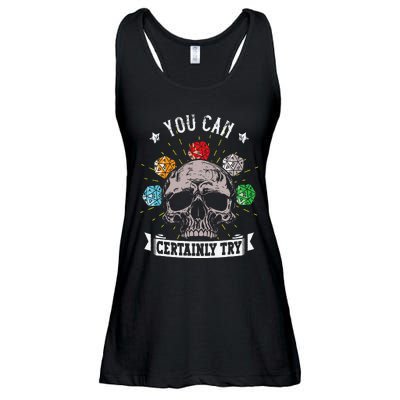 Rpg Skeleton Skull You Can Certainly Try Dice Board Gamer Ladies Essential Flowy Tank