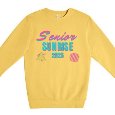 Retro Senior Sunrise 2025 High School 12th Twelfth Grade Premium Crewneck Sweatshirt