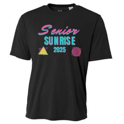 Retro Senior Sunrise 2025 High School 12th Twelfth Grade Cooling Performance Crew T-Shirt