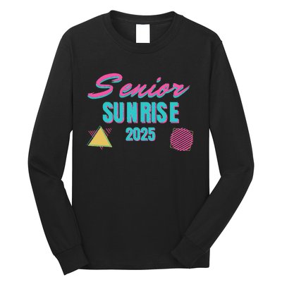 Retro Senior Sunrise 2025 High School 12th Twelfth Grade Long Sleeve Shirt