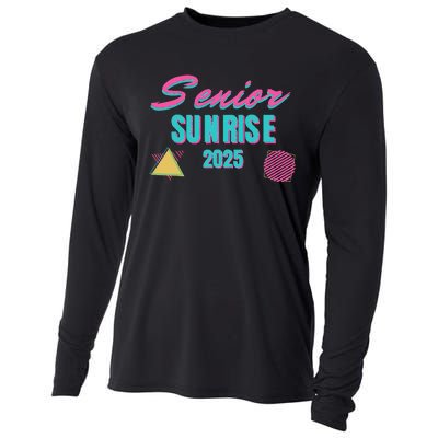 Retro Senior Sunrise 2025 High School 12th Twelfth Grade Cooling Performance Long Sleeve Crew