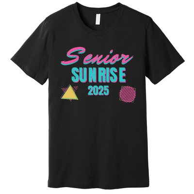 Retro Senior Sunrise 2025 High School 12th Twelfth Grade Premium T-Shirt