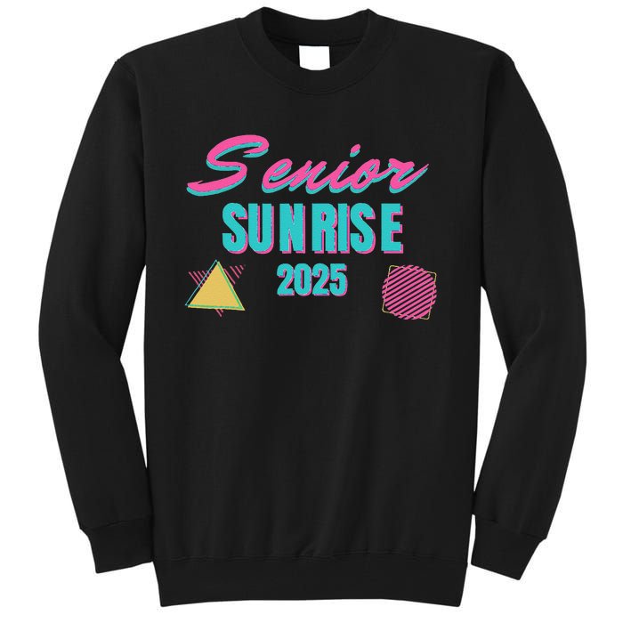 Retro Senior Sunrise 2025 High School 12th Twelfth Grade Tall Sweatshirt