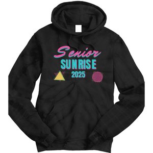 Retro Senior Sunrise 2025 High School 12th Twelfth Grade Tie Dye Hoodie