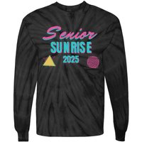 Retro Senior Sunrise 2025 High School 12th Twelfth Grade Tie-Dye Long Sleeve Shirt