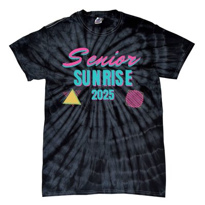 Retro Senior Sunrise 2025 High School 12th Twelfth Grade Tie-Dye T-Shirt