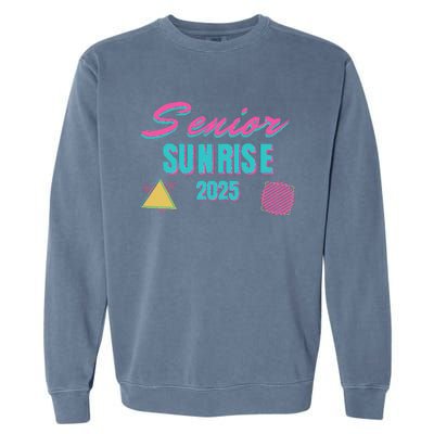 Retro Senior Sunrise 2025 High School 12th Twelfth Grade Garment-Dyed Sweatshirt