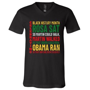 Rosa Sat So Martin Could Walk BHM pride V-Neck T-Shirt