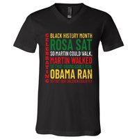 Rosa Sat So Martin Could Walk BHM pride V-Neck T-Shirt