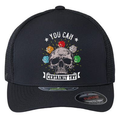 Rpg Skeleton Skull You Can Certainly Try Dice Board Gamer Flexfit Unipanel Trucker Cap