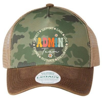 Retro School Secretary Admin Appreciation Week Admin Team Legacy Tie Dye Trucker Hat