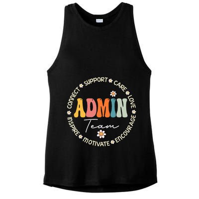 Retro School Secretary Admin Appreciation Week Admin Team Ladies PosiCharge Tri-Blend Wicking Tank