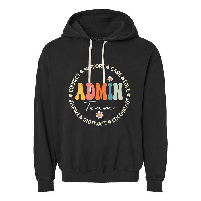 Retro School Secretary Admin Appreciation Week Admin Team Garment-Dyed Fleece Hoodie