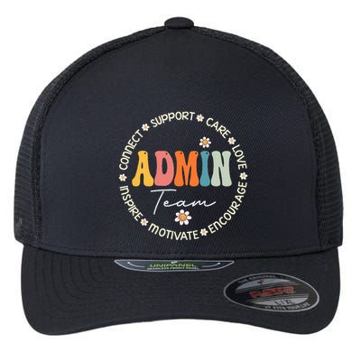 Retro School Secretary Admin Appreciation Week Admin Team Flexfit Unipanel Trucker Cap