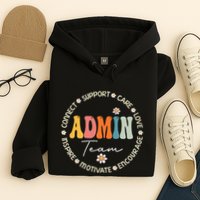 Retro School Secretary Admin Appreciation Week Admin Team Hoodie