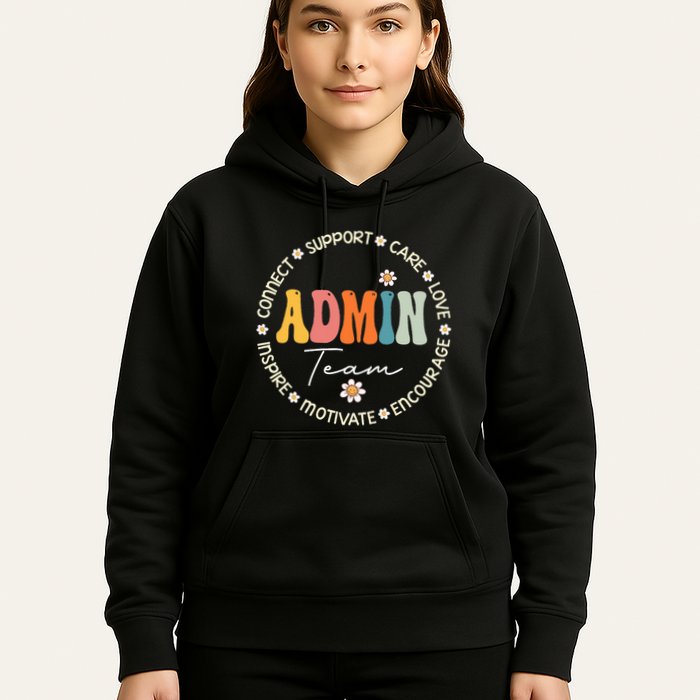 Retro School Secretary Admin Appreciation Week Admin Team Hoodie