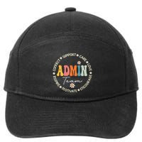 Retro School Secretary Admin Appreciation Week Admin Team 7-Panel Snapback Hat
