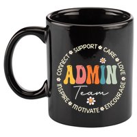Retro School Secretary Admin Appreciation Week Admin Team 11oz C Handle Ceramic Mug