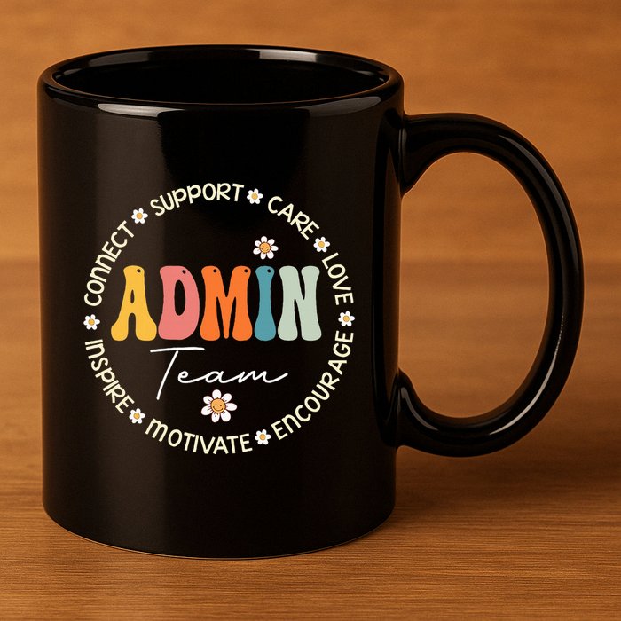 Retro School Secretary Admin Appreciation Week Admin Team 11oz C Handle Ceramic Mug