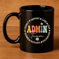 Retro School Secretary Admin Appreciation Week Admin Team 11oz C Handle Ceramic Mug