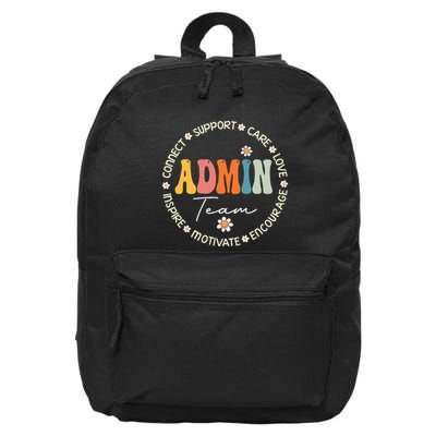 Retro School Secretary Admin Appreciation Week Admin Team 16 in Basic Backpack