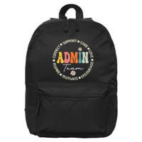 Retro School Secretary Admin Appreciation Week Admin Team 16 in Basic Backpack