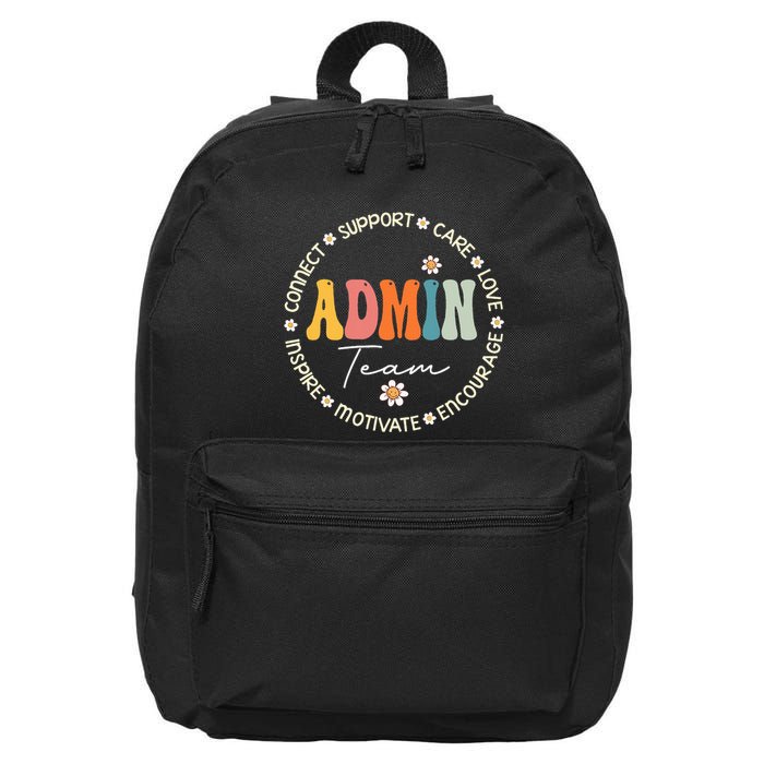Retro School Secretary Admin Appreciation Week Admin Team 16 in Basic Backpack