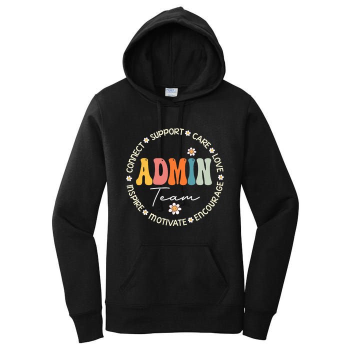 Retro School Secretary Admin Appreciation Week Admin Team Women's Pullover Hoodie