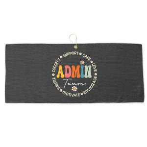 Retro School Secretary Admin Appreciation Week Admin Team Large Microfiber Waffle Golf Towel